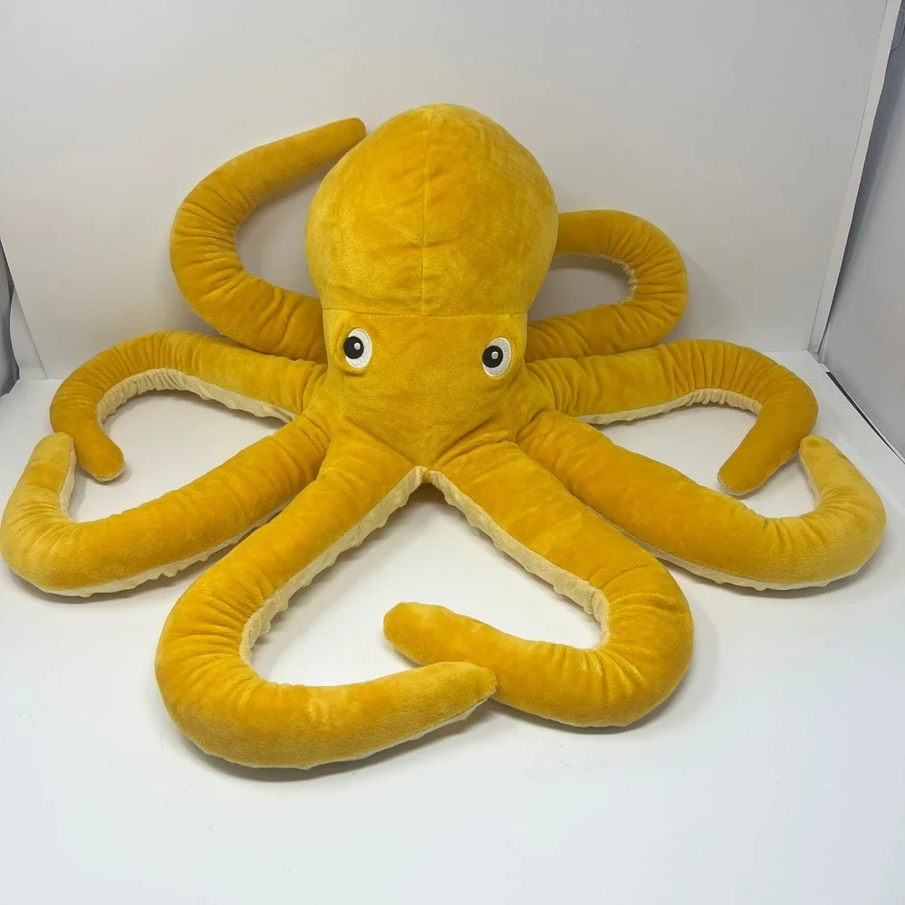IKEA BLAVINGAD Octopus Plush‎ 20 Inch Yellow Stuffed Animal Soft Stuffed Toy